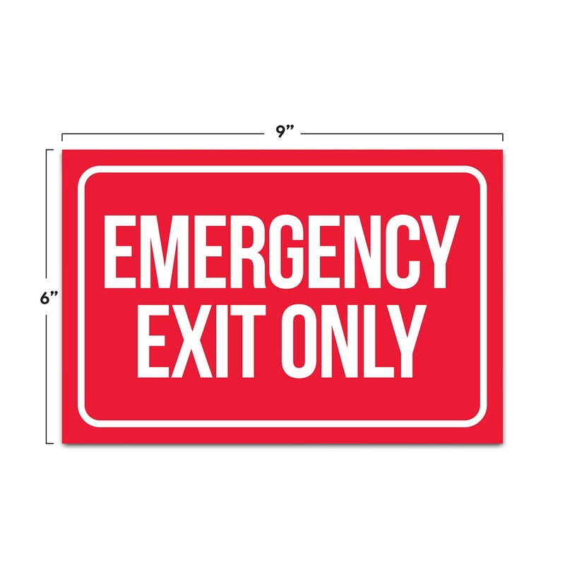 Sutter Signs Emergency Exit Only Sticker Signs (Pack of 2) | Large Decals for Doors, Offices, Restaurants, Stores, Schools, Hospitals - Image 2
